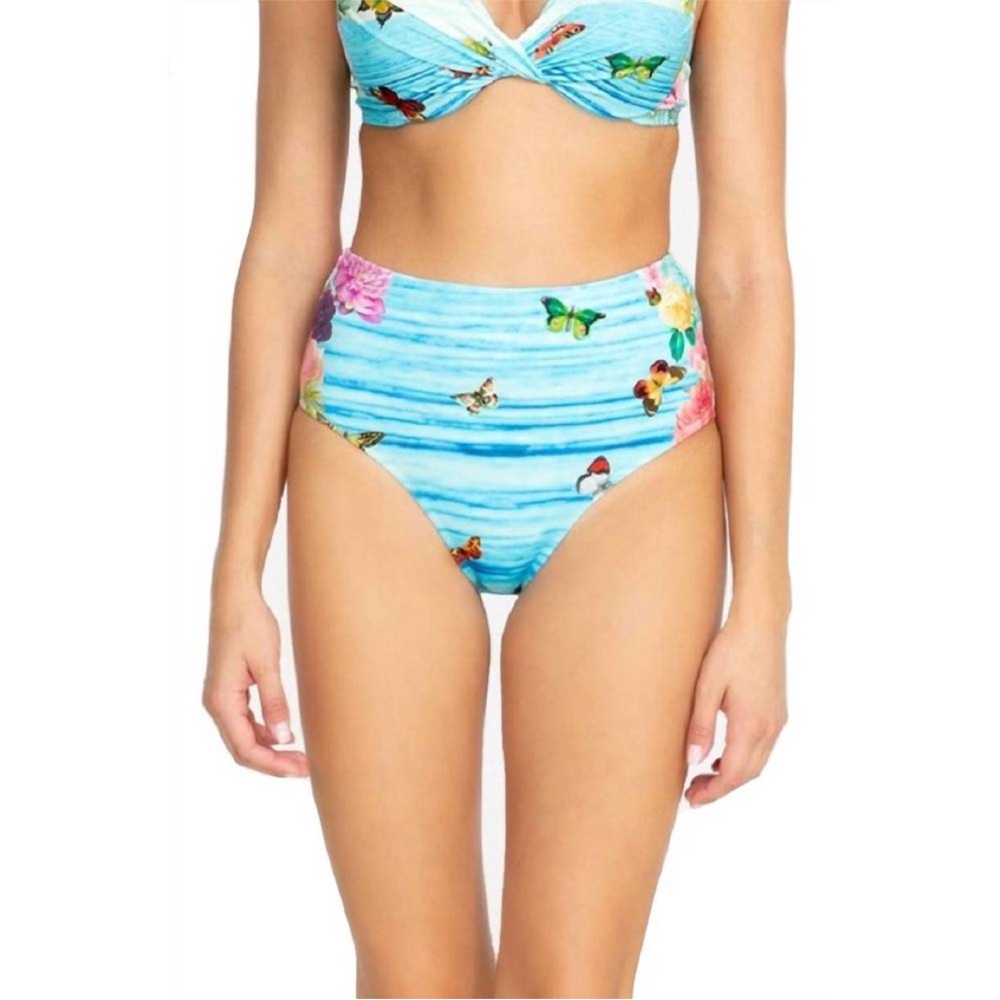 NWOT Johnny Was Blue Butterfly Bikini Top and Bottom